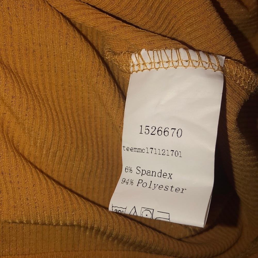 NWOT Shein Mustard Yellow Long Sleeve - Picture 4 of 5